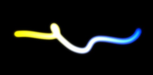 Neon glowing horizontal lines futuristic wave shaped on black background 