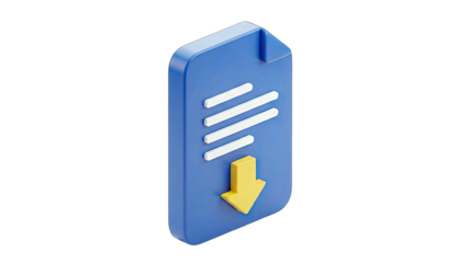 Document Downloading with Arrow Icon on White Background
