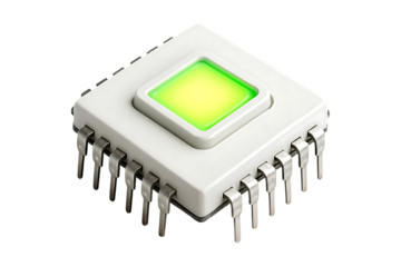 Fluorescent Microchip Module Isolated on a Transparent Background