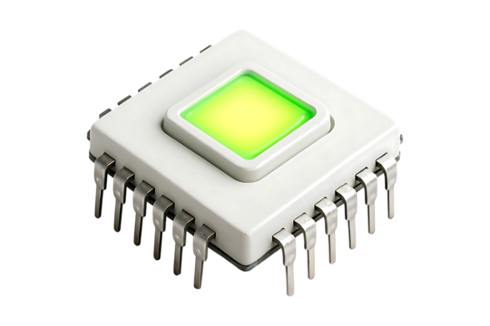 Fluorescent Microchip Module Isolated on a Transparent Background - Powered by Adobe