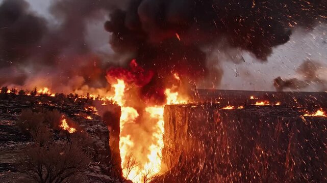Explosive Volcanic Eruption: A Fiery Display of Natures Power.