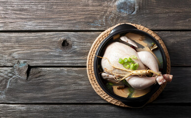 samgyetang, chicken soup with ginseng