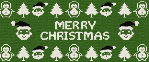 ugly Christmas sweater seamless knitting pattern.Festive knitted pattern design featuring reindeer christmas trees and snowflake elements for holiday season