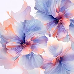 Soft pastel abstract floral illustration with delicate flowing petals
