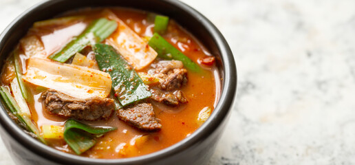 hot spicy meat stew, korean food