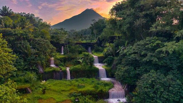 Sabo dam and mount merapi, magelang, central java, indonesia
