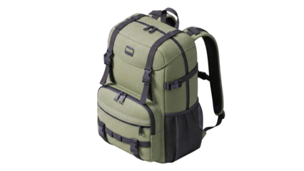 Green Backpack Isolated on White Background