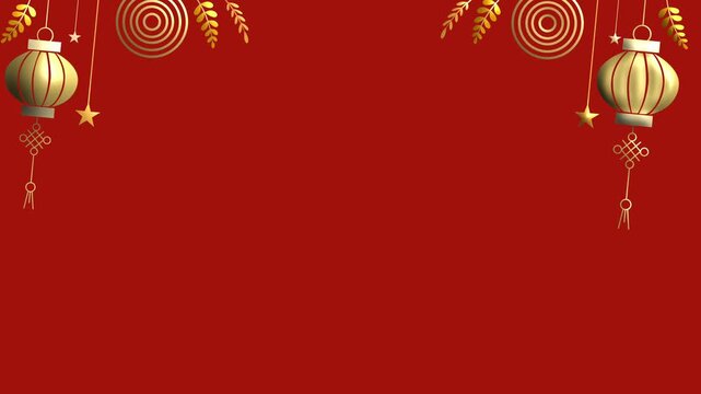 Elegant Chinese New Year Red Lantern Border Template