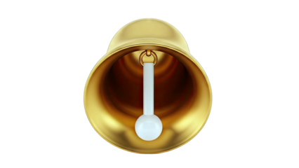 Golden Bell Isolated on White Background