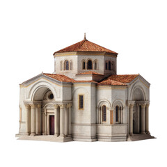 Ornate ancient building with a dome, arches, and classical columns