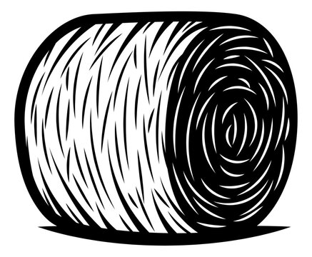Hay Bale Silhouette Illustration