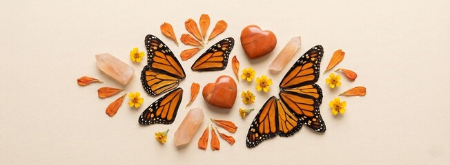 Monarch Butterfly Essence Flatlay &ndash; Facebook Cover Photo