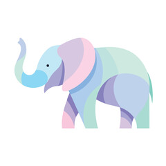 Fototapeta premium Colorful Geometric Elephant Illustration