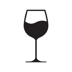 Wine glass icon isolated on transparent background
