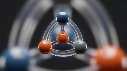 Abstract molecular structure with spherical components