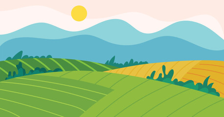 Obraz premium Abstract agriculture field or farm, countryside landscape