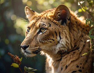 Face Portrait of a tiger in jungle