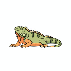 Obraz premium Vibrant Cartoon Iguana Illustration