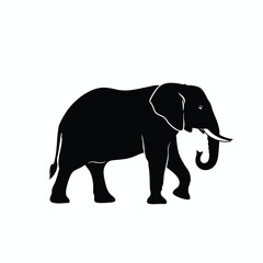 Obraz premium Simple Black Elephant Silhouette Illustration