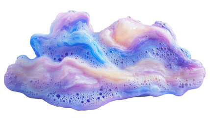 Light and airy soap foam bubbles forming delicate clusters with shimmering reflections perfect for cleaning product visuals isolated on white background
