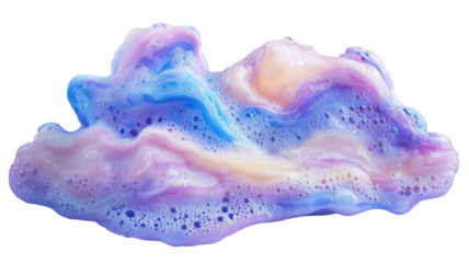 Light and airy soap foam bubbles forming delicate clusters with shimmering reflections perfect for cleaning product visuals isolated on white background
