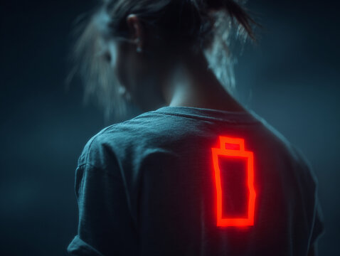 Battery Low Icon on Human Back Energy