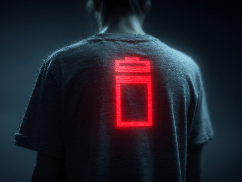 Battery Low Icon on Human Back Energy