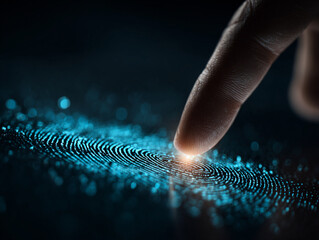 Fingerprint Biometric Identity Scan Hologram