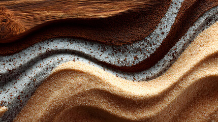 Layers of the Earth: An artistic rendering of the Earth's geological layers, showcasing the planet's intricate composition of earth and stone, providing a glimpse into the depths of our world.