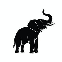 Fototapeta premium Vector Silhouette of a Majestic Elephant