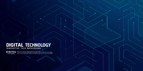 Abstract digital technology background with circuit board design in blue