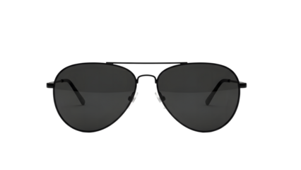 Stylish black aviator sunglasses isolated on transparent background