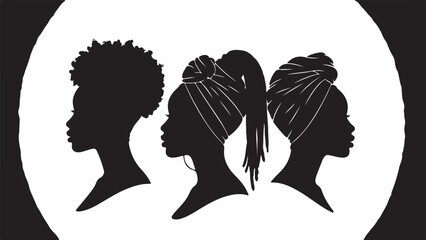 girl set, beautiful woman face, girl with beautiful hair hand drawn vector illustration sketch