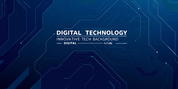 Abstract blue digital technology background with circuit board lines