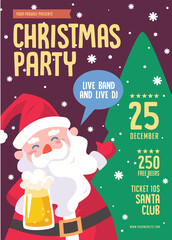 Christmas party graphic flyer layout