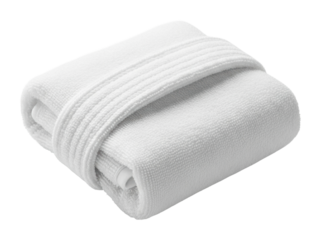 Soft white towel display home bathroom product isolated on transparent background