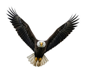 Fototapeta premium Eagle in flight nature forest majestic view isolated on transparent background