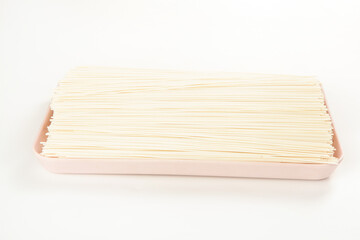 Fresh Handmade Lye Noodles in Pink Bowl - Delicious Asian Pasta