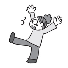 驚く人_モノクロ