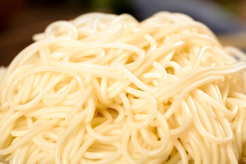 Freshly Cooked Spaghetti Noodles Close-up