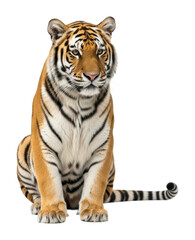 Obraz premium Majestic tiger portrait wildlife animal isolated on transparent background
