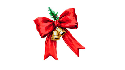 christmas bells with red ribbon