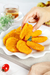 Crispy Fried Pumpkin Fritters - Delicious Asian Snack