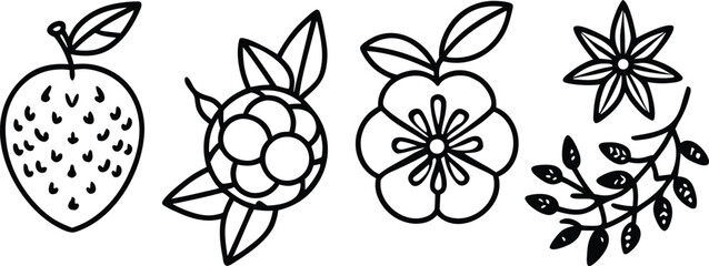 black and white floral ornament