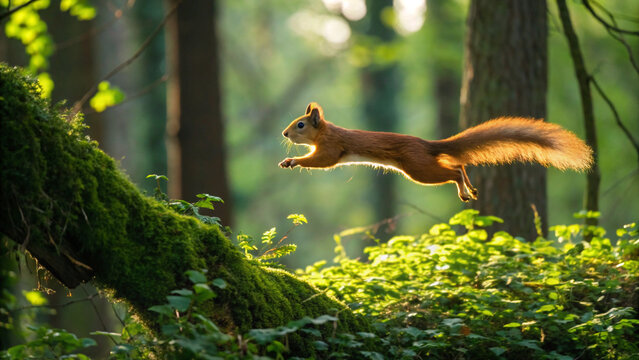 squirrel in the forest - Powered by Adobe