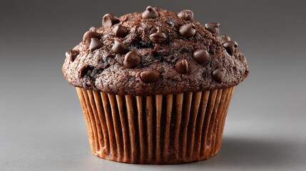 Delicious homemade chocolate chip muffin, bakery treat