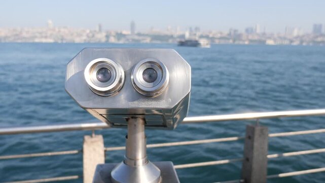 Viewpoint at the waterfront with a sightseeing tool