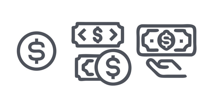 Money management related icon set - Editable stroke, Pixel perfect at 64x64 vector icon 