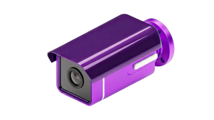 Purple Security Camera Isolated on White