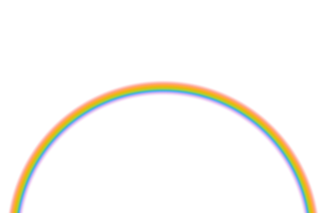 Centered rainbow dome forming a smooth half-circle at the bottom, crisp glowing color bands on pristine white, offering a perfectly balanced, modern, minimalist symbol of joy, harmony, and bright new.